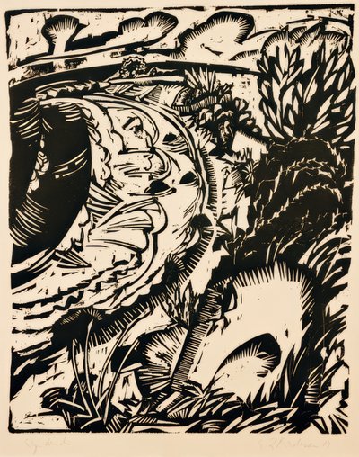 Yuvarlak körfezli sarp sahil by Ernst Ludwig Kirchner