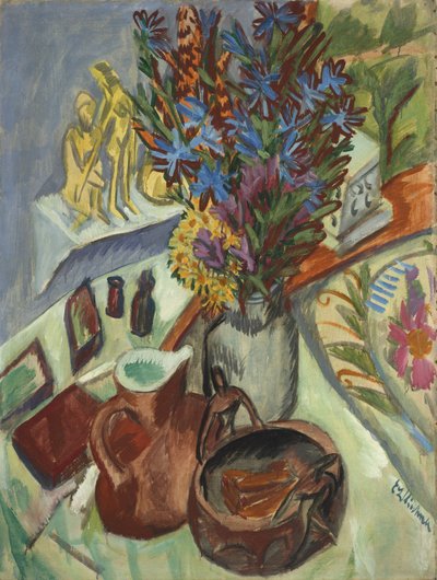 Sürahi ve Afrika Kasesi ile Natürmort, 1912 by Ernst Ludwig Kirchner