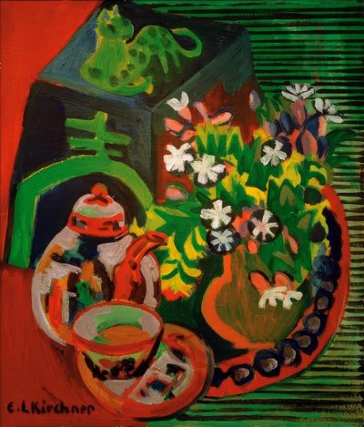 Çin porseleni ile natürmort by Ernst Ludwig Kirchner