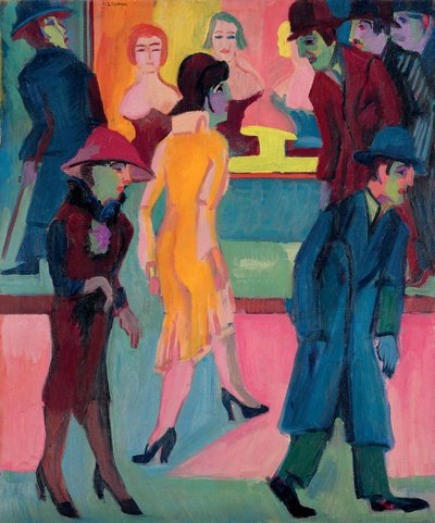 Berber Dükkanından Sokak Manzarası; Berber dükkanının önündeki sokak fotoğrafı, 1926 by Ernst Ludwig Kirchner