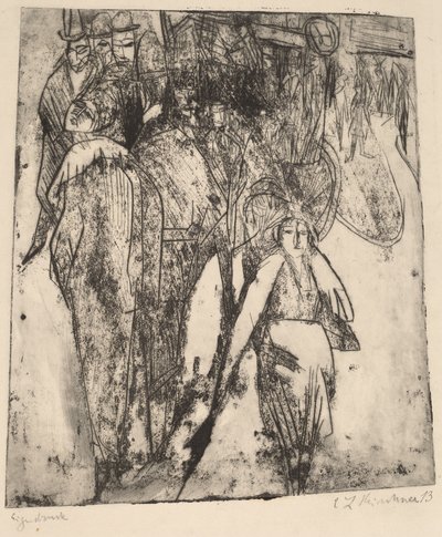 Bir Omnibus ile Sokak Manzarası by Ernst Ludwig Kirchner