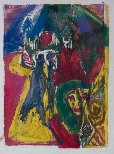 Cocotte ile Sokak, Berlin Sokak Sahnesi, 1915-1916. by Ernst Ludwig Kirchner