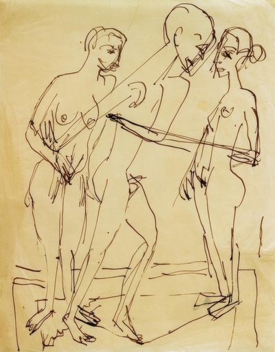 kadınlar arasında dans by Ernst Ludwig Kirchner