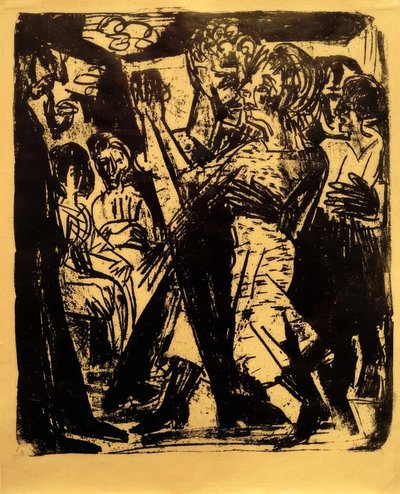 dans eden köylü çift by Ernst Ludwig Kirchner