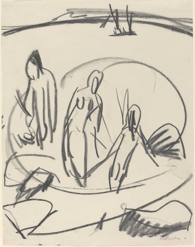 Denizde Üç Yıkananlar by Ernst Ludwig Kirchner