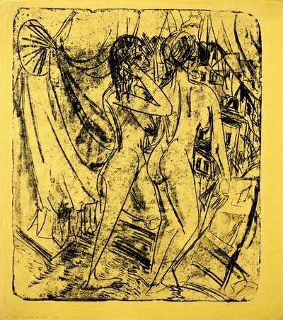 Pencerede İki Nü, 1915 by Ernst Ludwig Kirchner