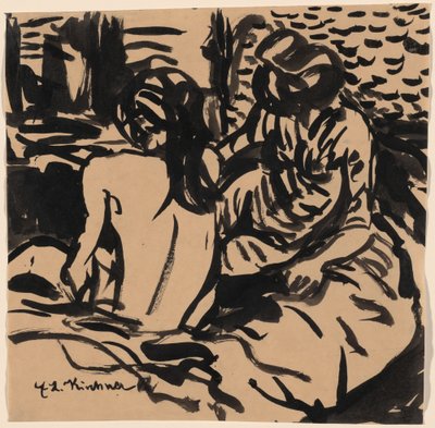 Bir Yatakta İki Çıplak (Isabella ve Küçük Bir Kız) by Ernst Ludwig Kirchner