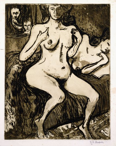 İki Kadın, 1907 by Ernst Ludwig Kirchner