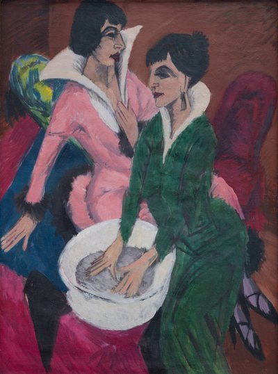 Lavabolu İki Kadın; Kızkardeşler by Ernst Ludwig Kirchner