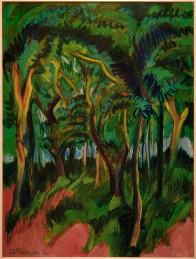 Pembe ön plan ile orman kalp by Ernst Ludwig Kirchner