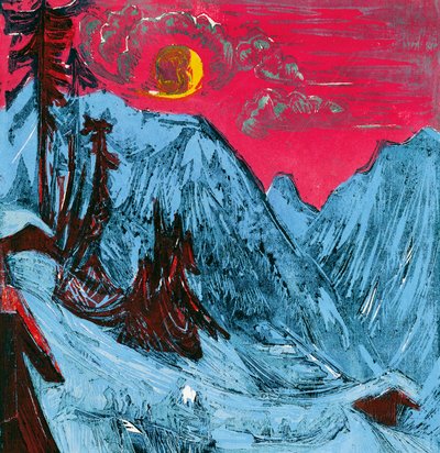 Kış mehtaplı gece by Ernst Ludwig Kirchner
