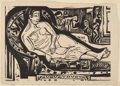 Kanepede yatan kadın by Ernst Ludwig Kirchner