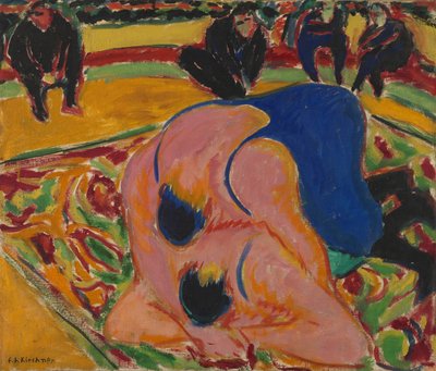 Bir Sirkte Güreşçiler by Ernst Ludwig Kirchner