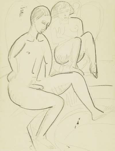 banyoda genç çift by Ernst Ludwig Kirchner