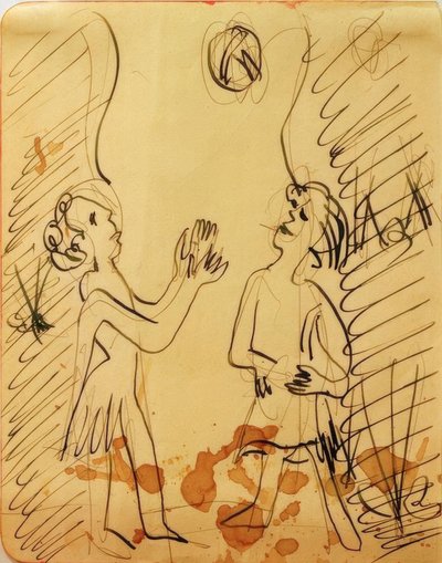 Top oynayan iki kız by Ernst Ludwig Kirchner