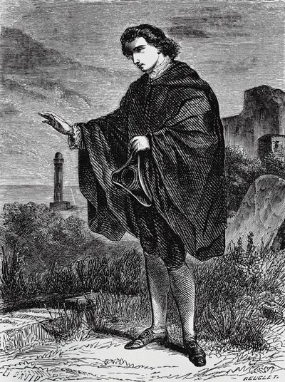 Entail için İllüstrasyon, Ernst Theodor Amadeus Hoffmann'ın (1776-1822) kısa romanı, gravür by Ernst Theodor Amadeus Hoffmann