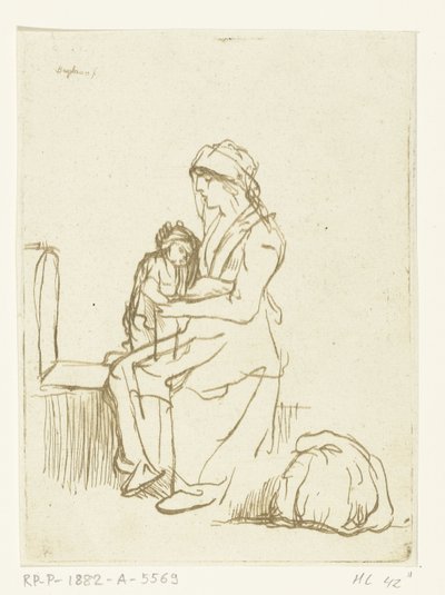 Kucağında çocuğu olan anne by Ernst Willem Jan Bagelaar