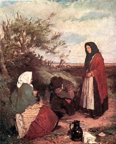 Çingeneler yolda (renkli taş baskı) by Erskine Nicol