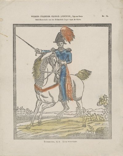 Willem-Frederik-George-Lodewijk, Orange Prensi / Hollanda ordusunun isyancılara karşı Mareşali (nesnedeki başlık) by Erve Wijsmuller