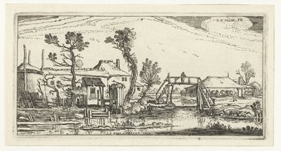 Haarlem yakınlarındaki bir kanalda çiftlik Manzaralar (dizi başlığı) by Esaias van de Velde