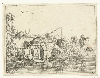 Bir nehir kıyısında bira fabrikası Küçük manzaralar (dizi başlığı) by Esaias van de Velde