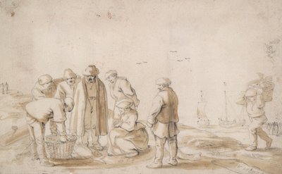 Sahilde balık tacirleri by Esaias van de Velde