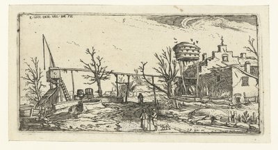 Bir bira fabrikası ile manzara Manzaralar (dizi başlığı) by Esaias van de Velde