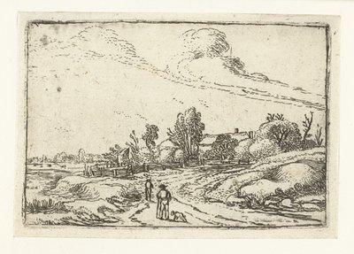 Bir çiftlik boyunca yol Küçük manzaralar (dizi başlığı) by Esaias van de Velde