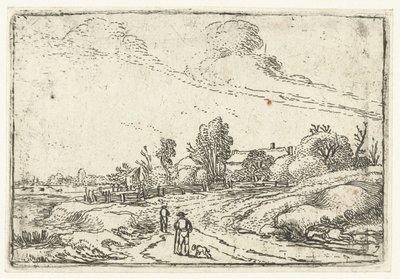 Bir çiftlik boyunca yol Küçük manzaralar (dizi başlığı) by Esaias van de Velde