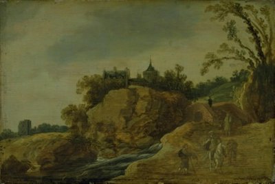 Bir Kale ile Kayalık Manzara by Esaias van de Velde