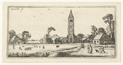 Spaarnwoude yakınlarındaki bir yolda yürüyüşçüler Manzaralar (dizi başlığı) by Esaias van de Velde