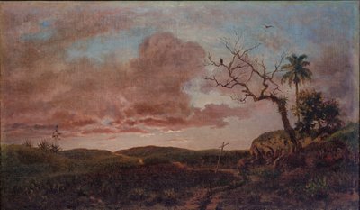 Yoldaki haç (tuval üzerine yağlı boya) by Esteban Chartrand