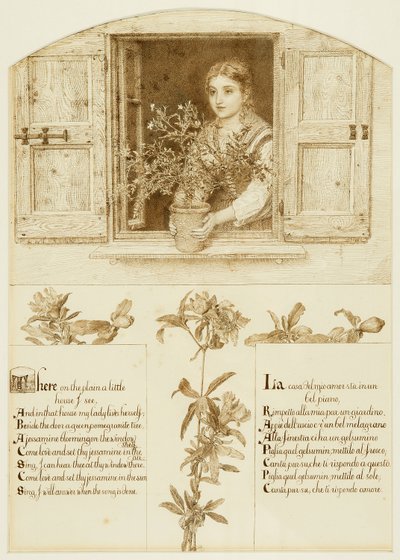 Jessamine Penceresi, 'Toskana'nın Yol Kenarı Şarkıları'na doğru çekiyor by Esther Frances (1837 1917) Alexander