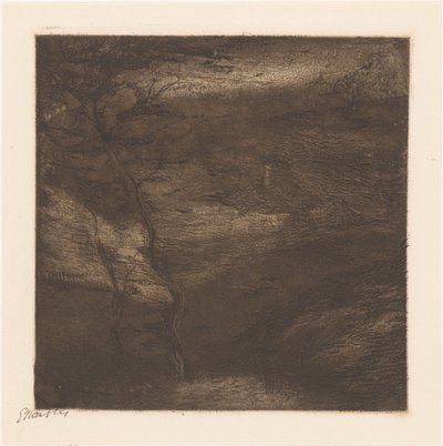 Pirenelerde Akşam (nesne üzerindeki orijinal başlık) by Etha Fles (signed by artist)