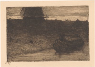 Bir kanalda tekne by Etha Fles (signed by artist)