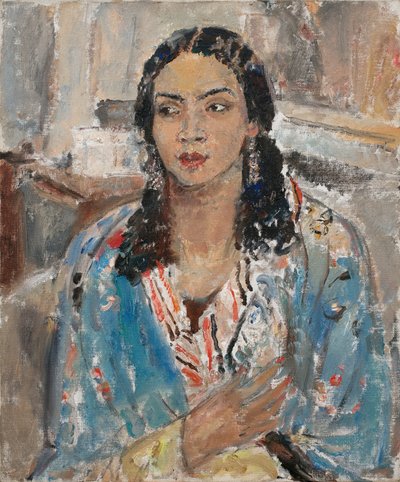Mavi Ceket (tuval üzerine yağlıboya) by Ethel Walker