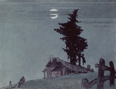 Çiftlik Evi, 1937 (linocut) by Ethleen Palmer