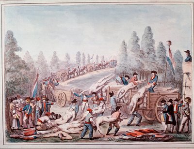 Devrim Sırasında Ceset Taşımak (Suluboya, yaklaşık 1790) by Etienne Bericourt
