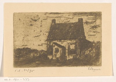 Lahey yakınlarındaki Ter Heijde'deki ev (nesnedeki orijinal başlık) by Etienne Bosch (signed by artist)