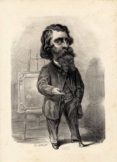 uçan yaprak - İllüstrasyon Etienne Carjat (1826-1906): Sanat - Ressamlar sanatçılar, Diaz Narcisse Diaz de la Pena (1807-1876) by Etienne Carjat
