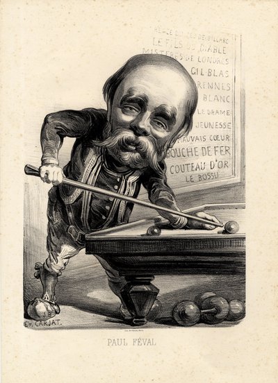 uçan yaprak - İllüstrasyon Etienne Carjat (1826-1906): Bilardo - Feval Paul (1816-1887) by Etienne Carjat