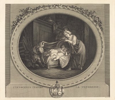 Masumiyet hassasiyete ilham verir by Etienne Claude Voysard after Jean Honoré Fragonard