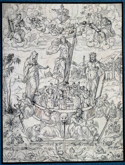 Din alegorisi. Etienne Delaune (1518-1583/95) tarafından çizim 16. yüzyıl Paris, Louvre Müzesi by Etienne Delaune