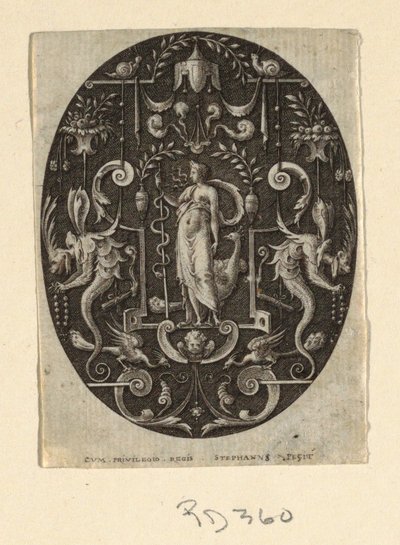 Juno, Grotesques on Black Ground, Divinities and Allegories dizisinden by Etienne Delaune