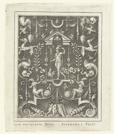 Merkür Grotesk çerçeveli tanrı figürlü yüzey süslemeleri (sonraki versiyon) (seri başlığı) by Etienne Delaune