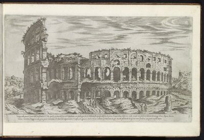 Kolezyum te Roma Bouwwerken uit de oudheid (dizi adı) Stefano Du Perac Parisino tarafından toplanan antik Roma kalıntıları ve perspektifte portreler (nesne üzerine seri başlığı) by Etienne Duperac