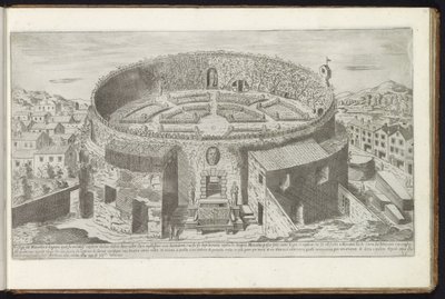 Roma'da peyzajlı bir bahçeye sahip Augustus Mozolesi Eski binalar (seri başlığı) Stefano Du Perac Parisino'daki perspektifte dell'antichità di Roma raccolti et ritratti (nesne üzerinde seri başlığı) by Etienne Duperac
