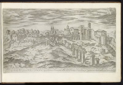 Monte Celio te Roma Bouwwerken uit de oudheid (dizi adı) Stefano Du Perac Parisino tarafından toplanan antik Roma kalıntıları ve perspektifte portreler (nesne üzerine seri başlığı) by Etienne Duperac