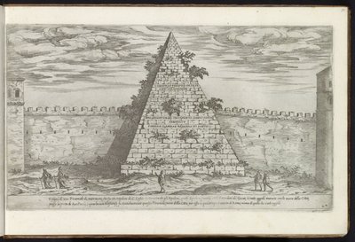 Piramide van Cestius te Rome Bouwwerken uit de oudheid (seri başlığı) Stefano Du Perac Parisino'nun bakış açısına göre Roma raccolti et ritratti'nin izini sürdüm (nesne üzerinde seri başlığı) by Etienne Duperac