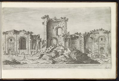 Roma'daki Konstantin Hamamları Eski binalar (dizi başlığı) Stefano Du Perac Parisino'daki Perspetiva da Roma raccolti et ritratti'yi (nesne üzerinde seri başlığı) vestigi dell'antichità di Roma raccolti et ritratti by Etienne Duperac
